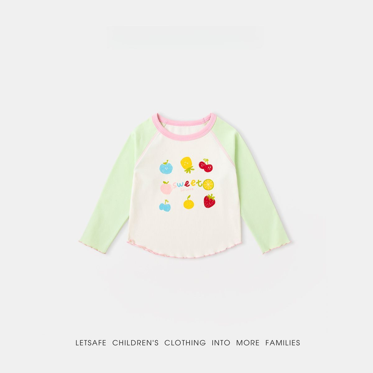 春季女童童趣插肩袖T恤