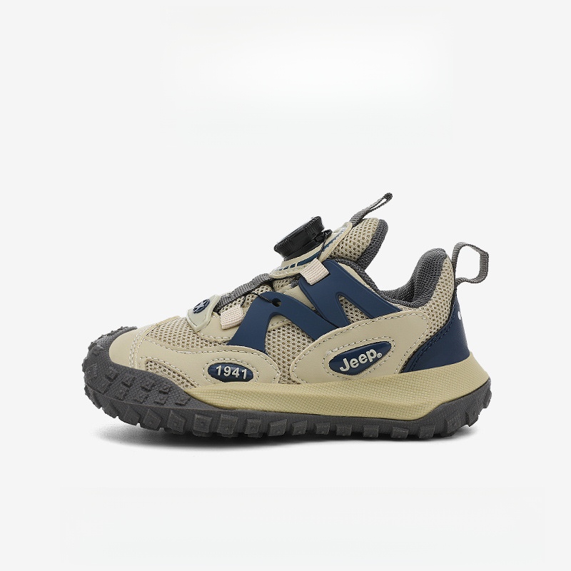 男童夏季旋轉紐扣網面透氣休閒運動鞋