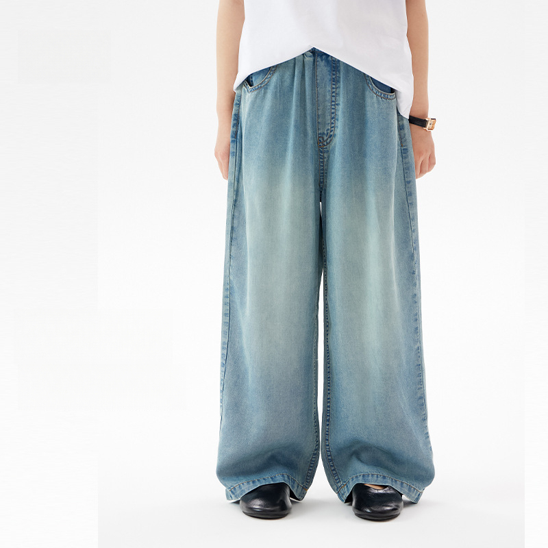 女童夏季天絲薄款牛仔褲