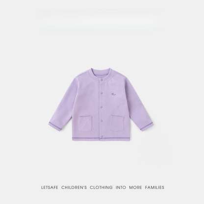 兒童春季洋氣圓領開衫外套