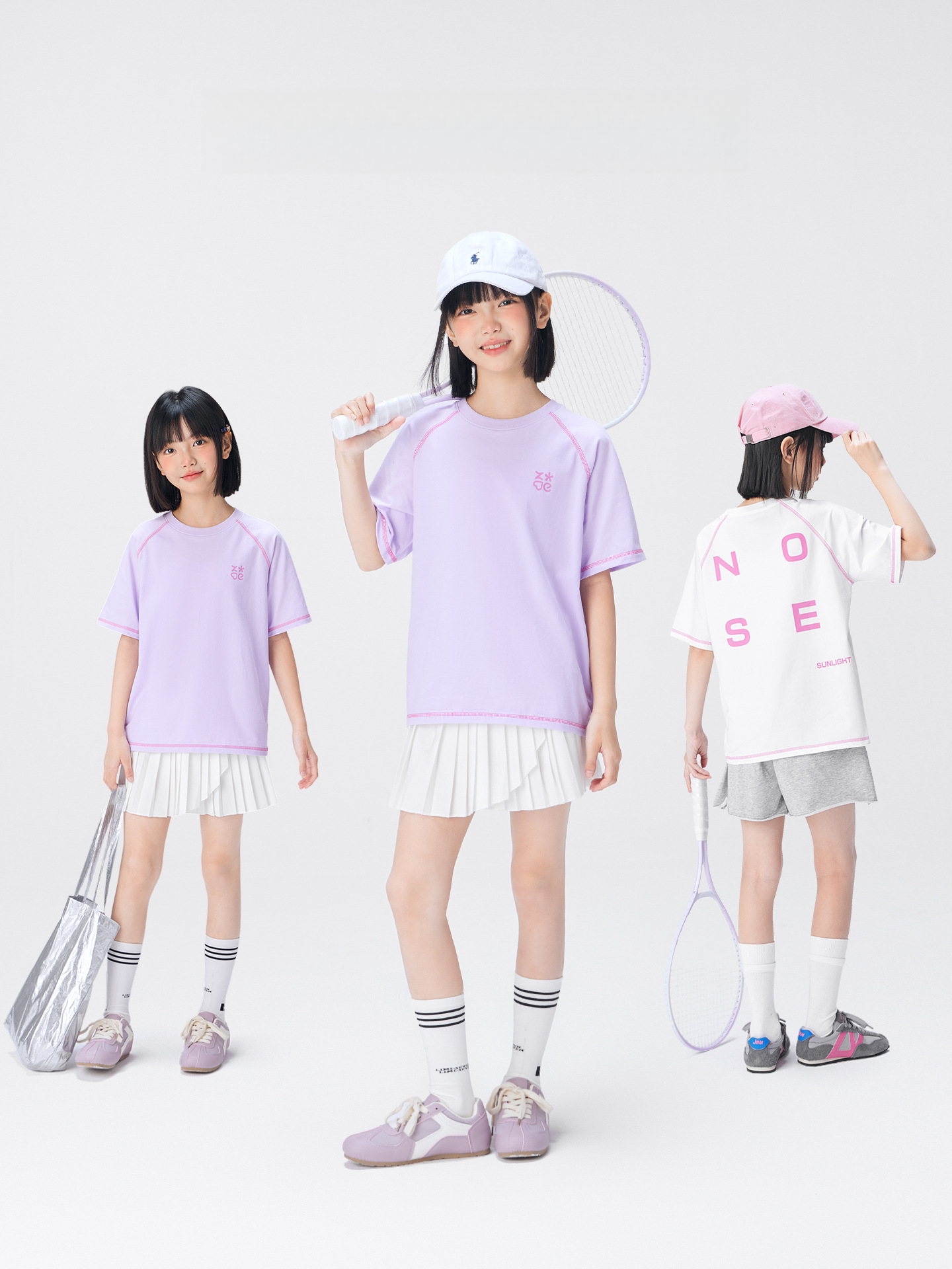 女童夏季字母運動小冰皮T