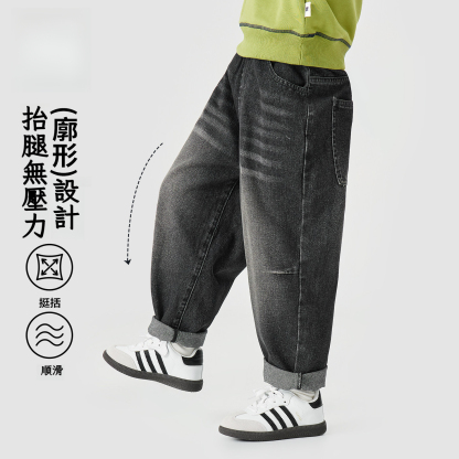 男童牛仔褲春秋款直筒休閒褲