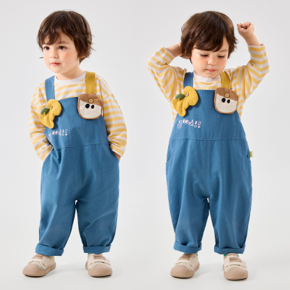 兒童純棉立體卡通背帶褲