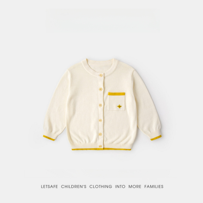 春季兒童簡約親膚針織開衫毛衣
