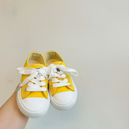 韓版糖果色兒童春秋帆布鞋