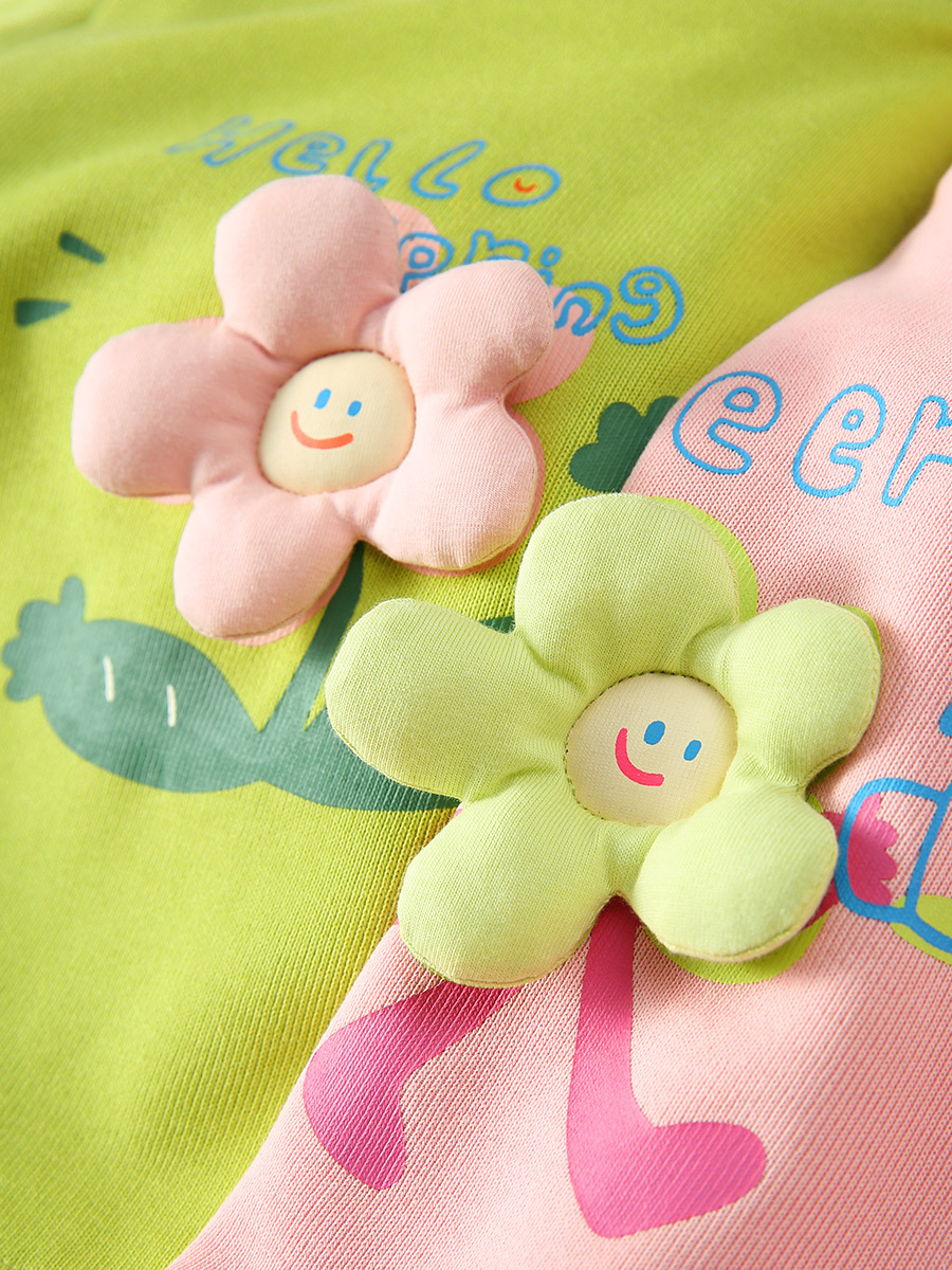 女童甜美假兩件長袖T恤格紋打底褲兩件套