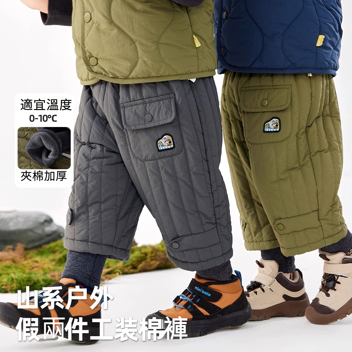 兒童冬季工裝褲
