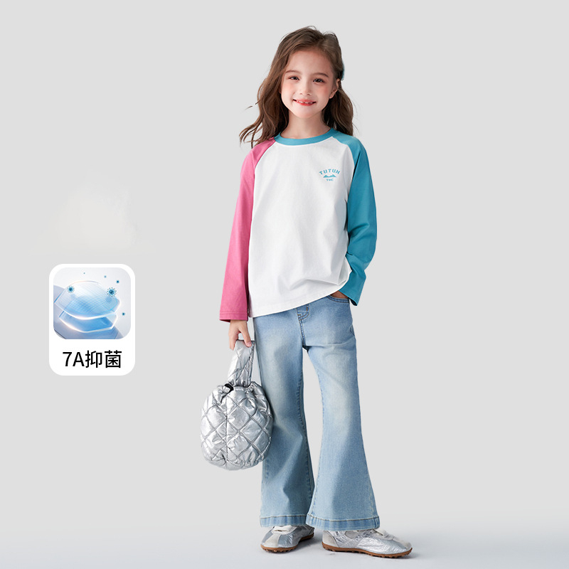 春季女童長袖T恤7A抗菌速乾