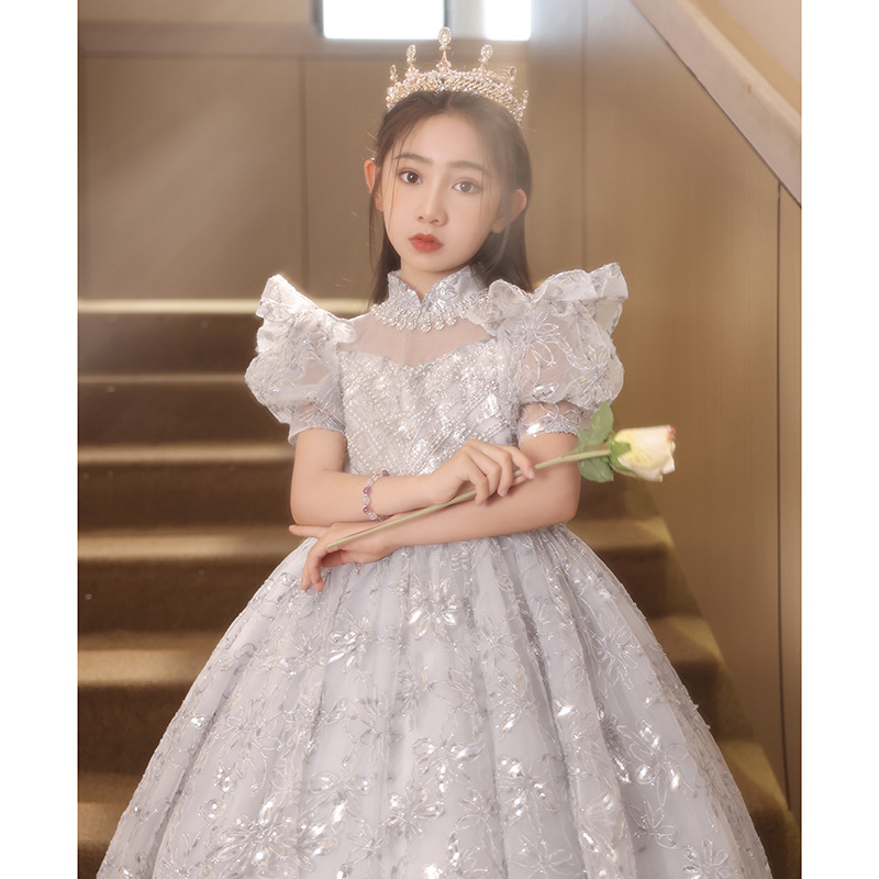 兒童泡泡袖高端公主裙
