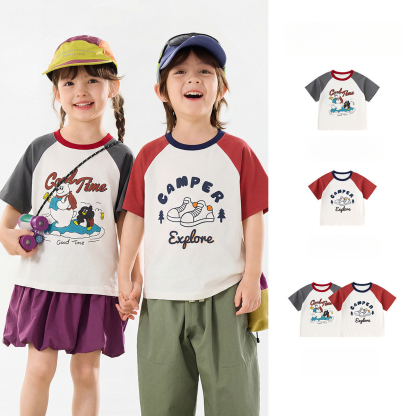 兩件裝兒童戶外露營短袖T