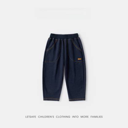 兒童春季針織軟牛仔褲
