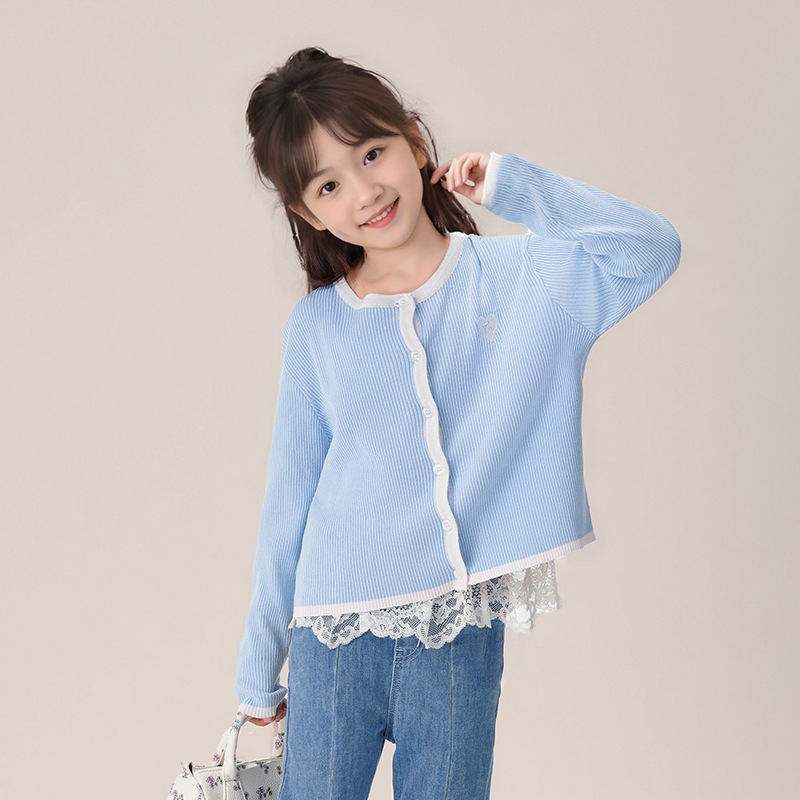 春季女童新款開衫毛衣