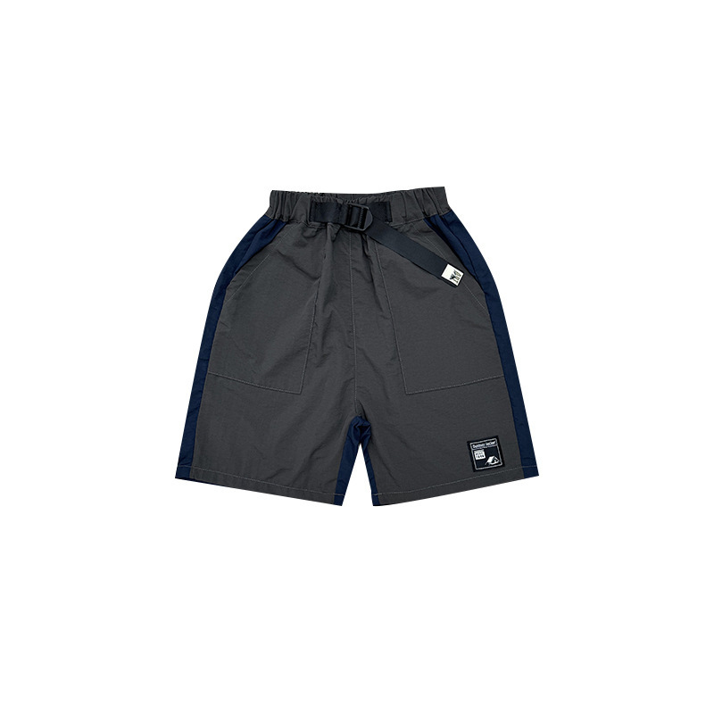 撞色寬鬆速乾五分褲