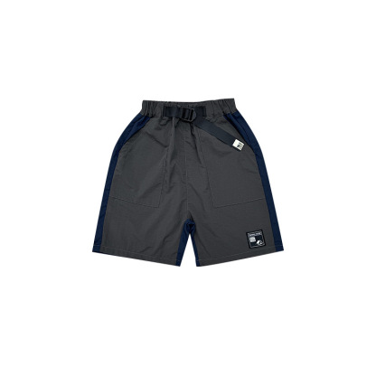 撞色寬鬆速乾五分褲