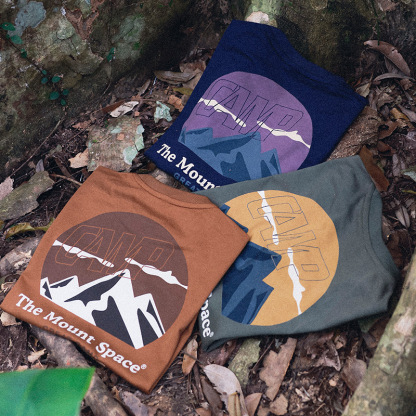 兒童山系戶外透氣印花t恤親子裝