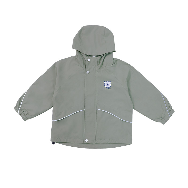 女童春季連帽軟殼印花立領外套