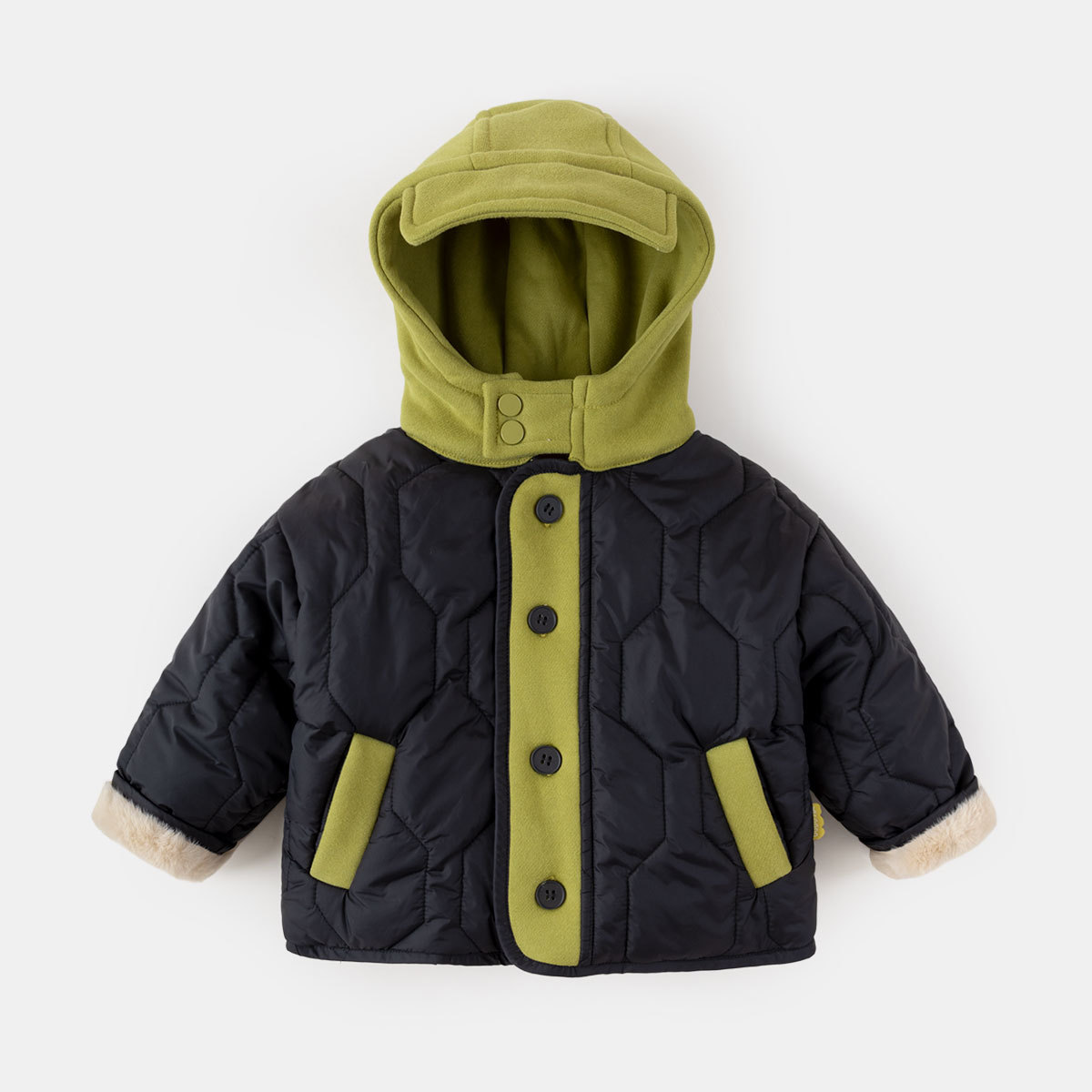 護脖防風兒童冬季連帽棉服