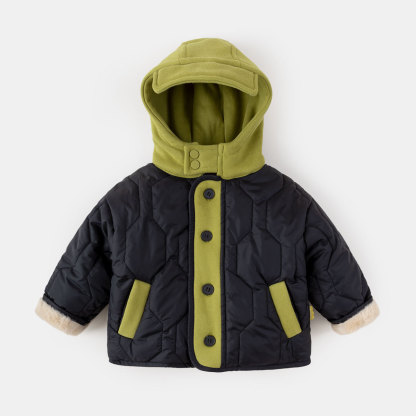 護脖防風兒童冬季連帽棉服