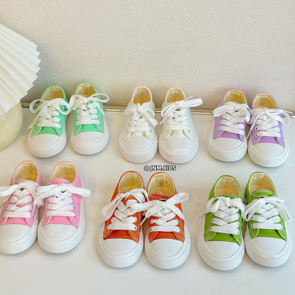韓版糖果色兒童春秋帆布鞋