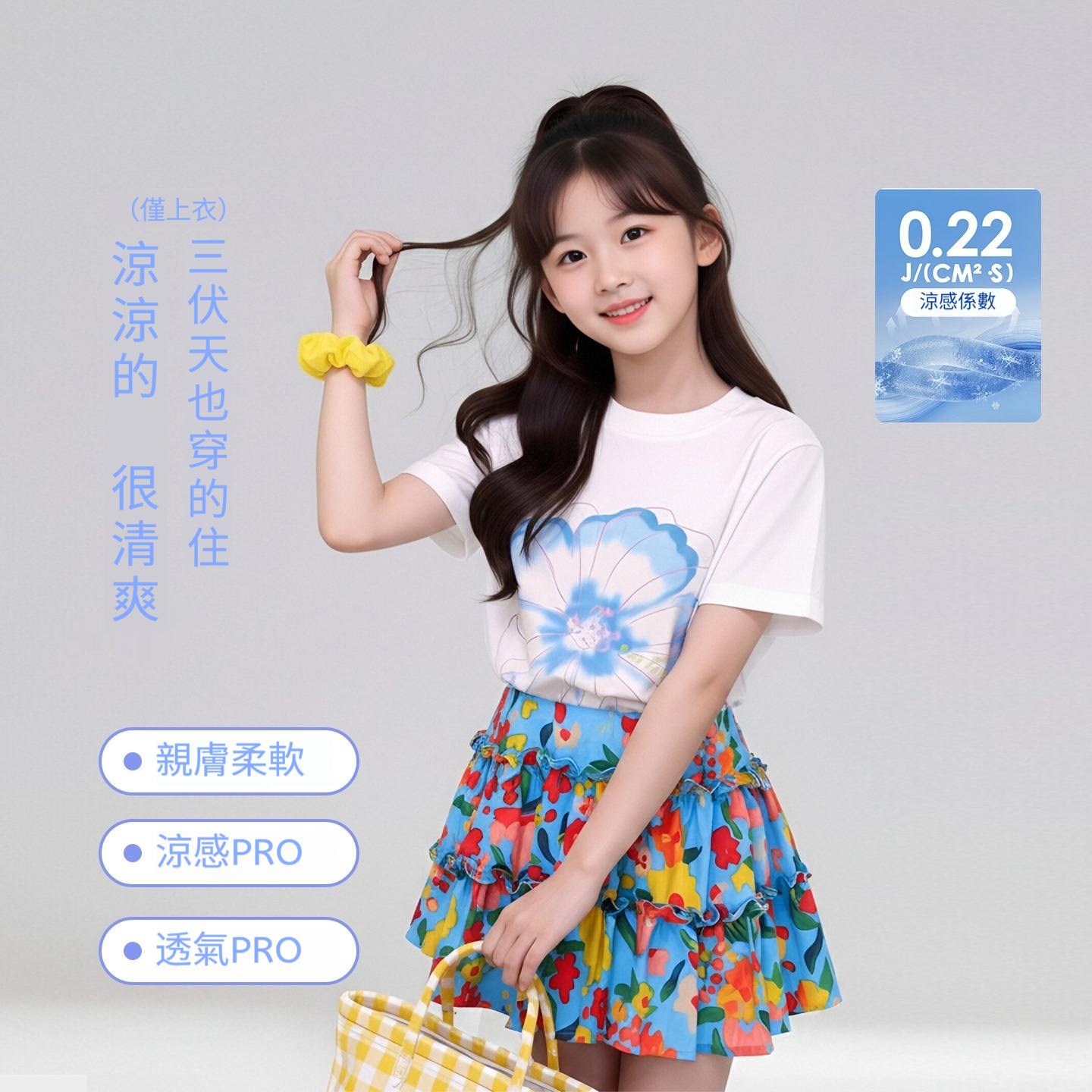 女童花朵印花碎花蛋糕裙兩件