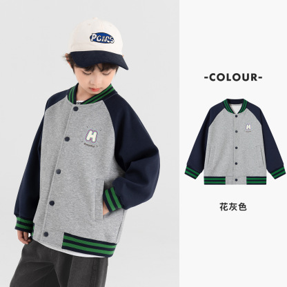 春秋男童休閒棒球服