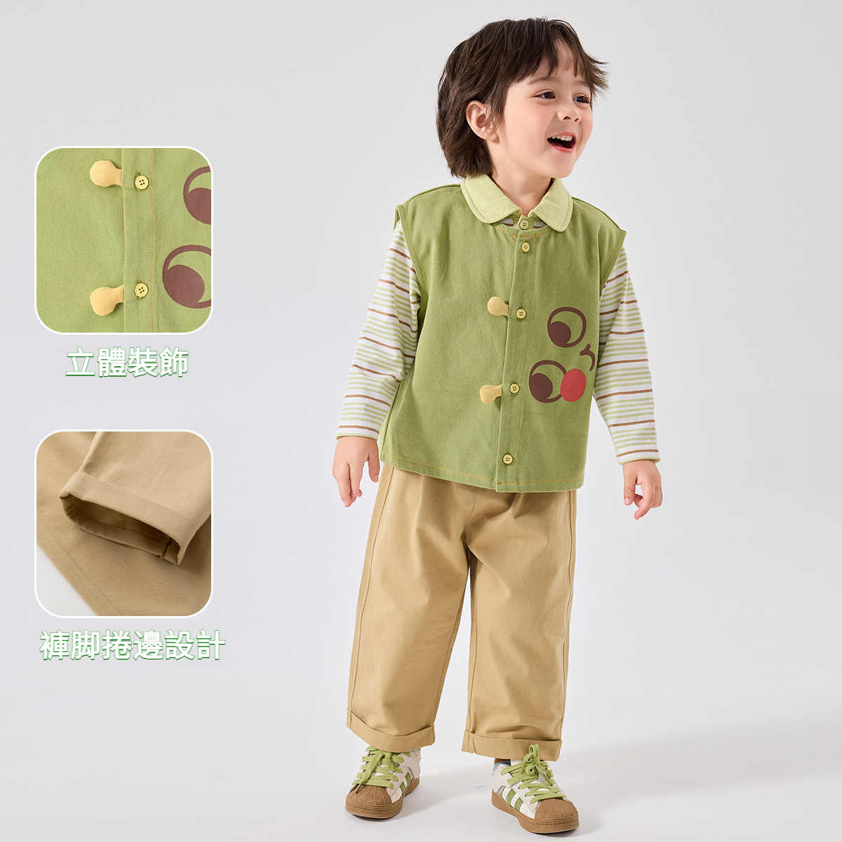 兒童春秋季萌趣卡通三件套