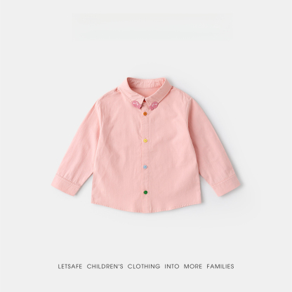 100%棉兒童春季萌趣卡通長袖襯衫