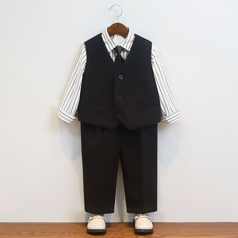 兒童秋冬休閒格子外套西服
