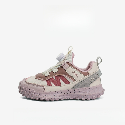 兒童春秋紐扣防滑登山跑步鞋