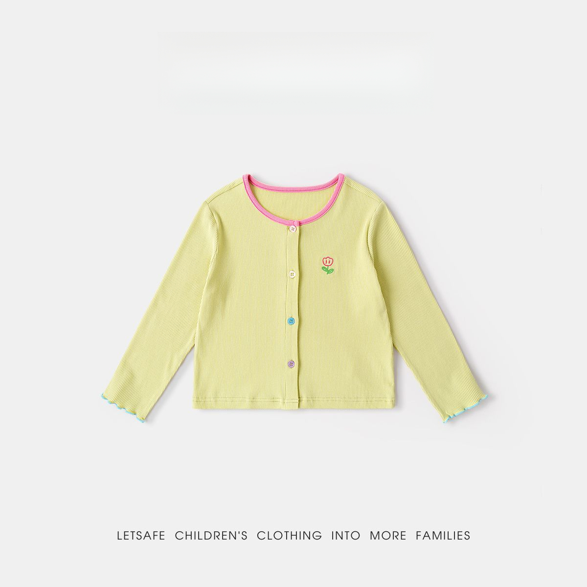 春季女童清新小花針織衫外套