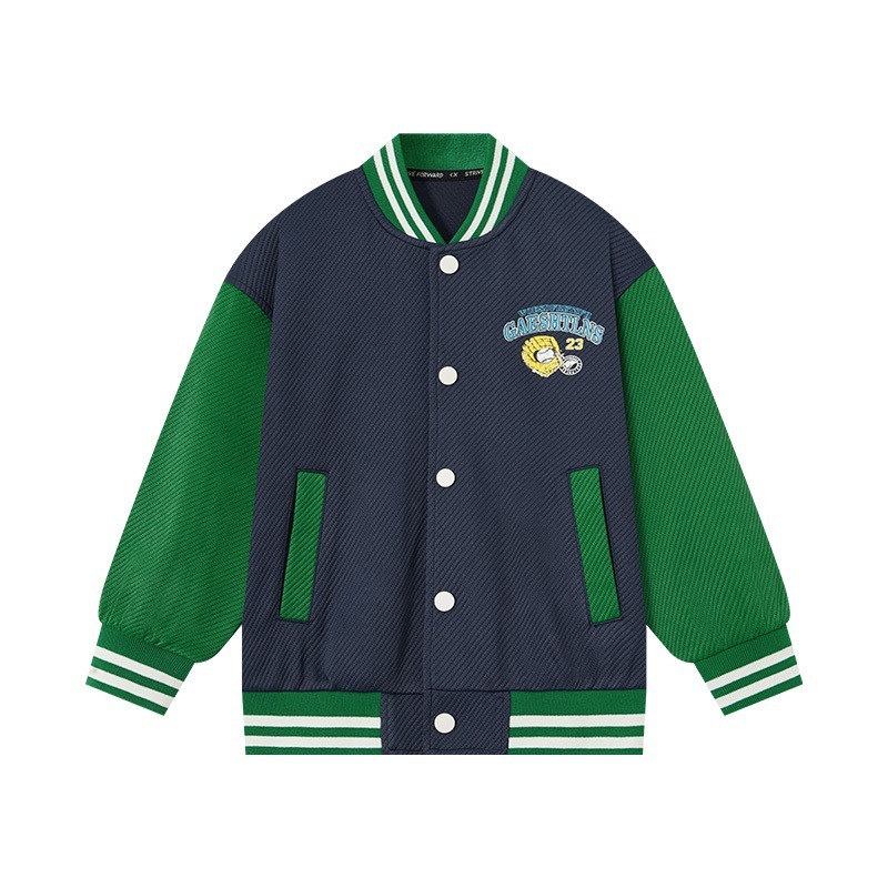 男童學院風美式棒球印花夾克