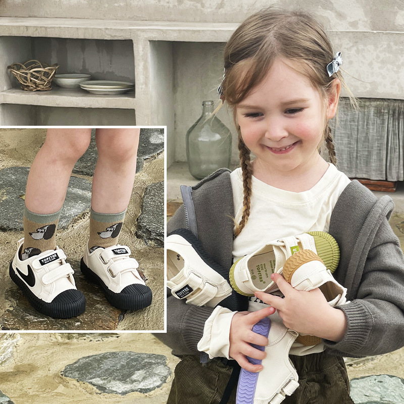 兒童魔術貼帆布鞋