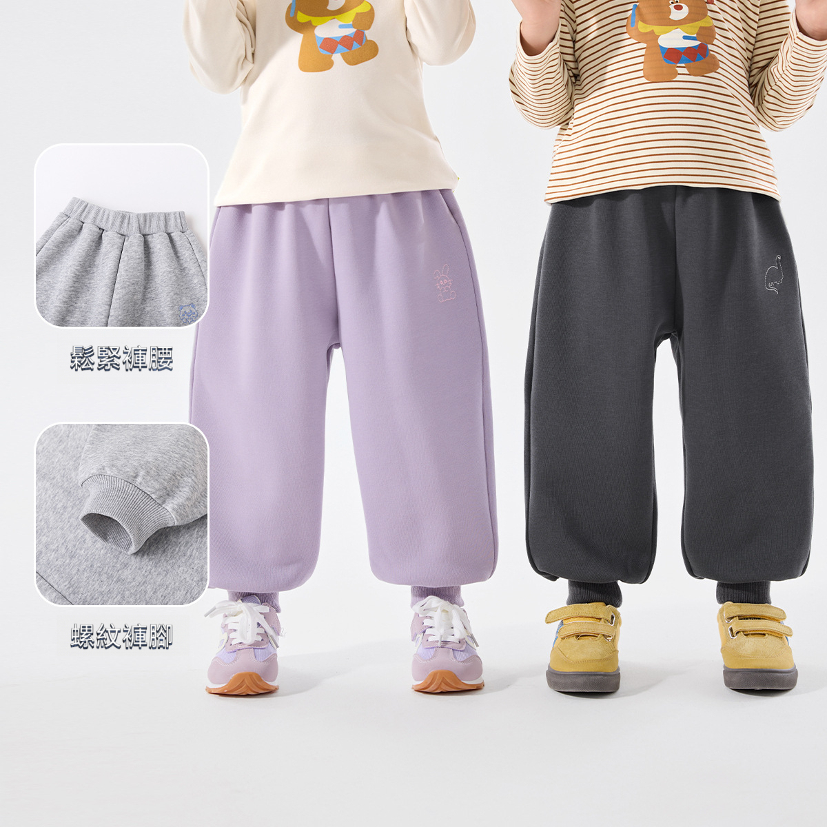 加厚絨兒童秋冬休閒褲