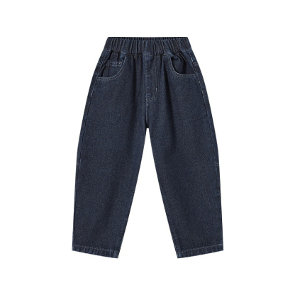 春季男童刺繡牛仔褲