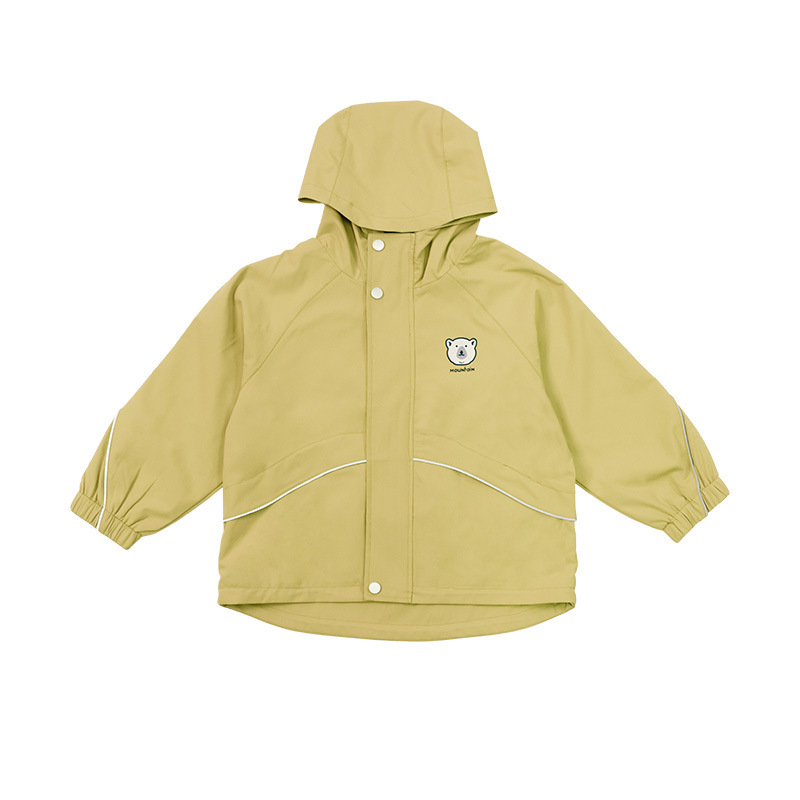 女童春季連帽軟殼印花立領外套