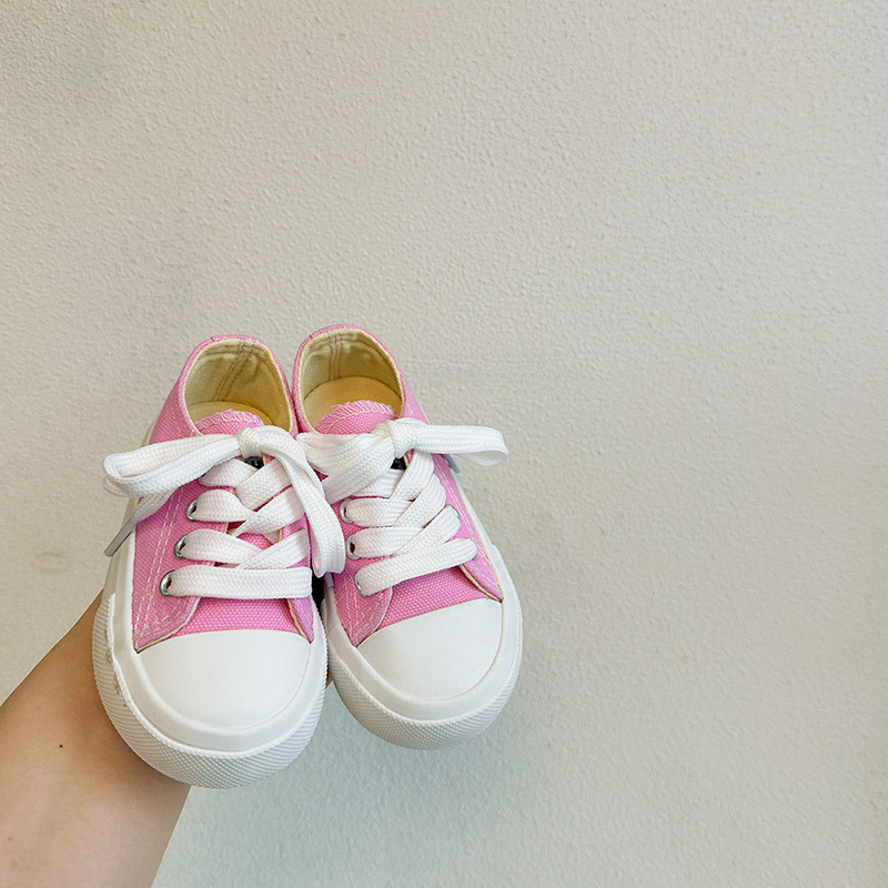 韓版糖果色兒童春秋帆布鞋