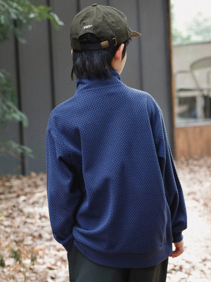 男童半開領套頭運動保暖加絨衛衣