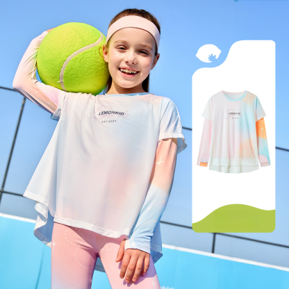 女童假兩件防曬衣