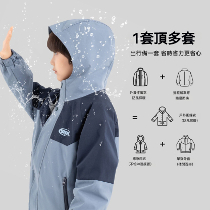 秋冬男童防潑水三合一外套