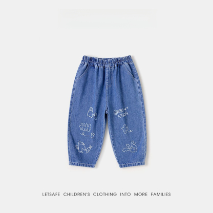 春季兒童童趣牛仔褲