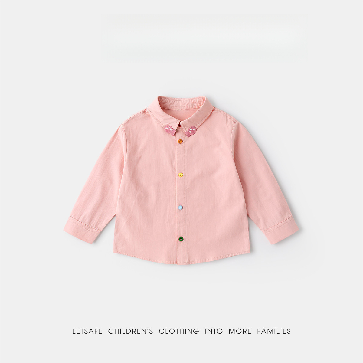 100%棉兒童春季萌趣卡通長袖襯衫