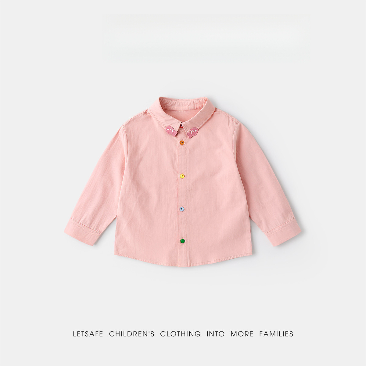 100%棉兒童春季萌趣卡通長袖襯衫