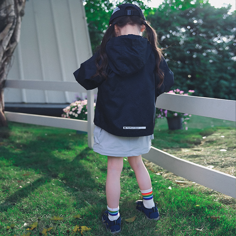 女童夏季輕薄戶外連帽外套