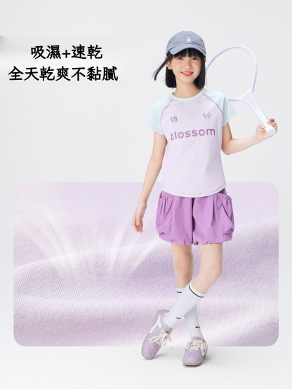 女童夏季原紗速乾運動套裝