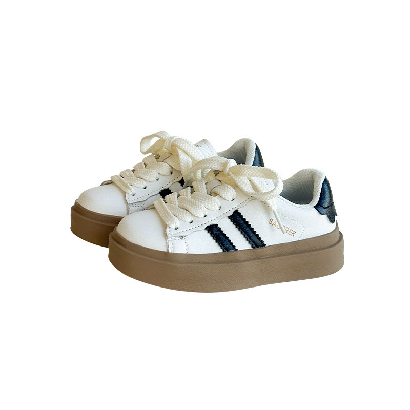 韓版兒童春秋低幫白色運動鞋