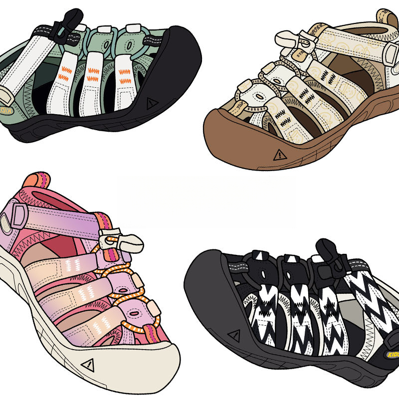 夏季兒童涉水休閑魔術貼涼鞋