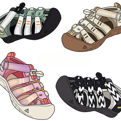 夏季兒童涉水休閑魔術貼涼鞋