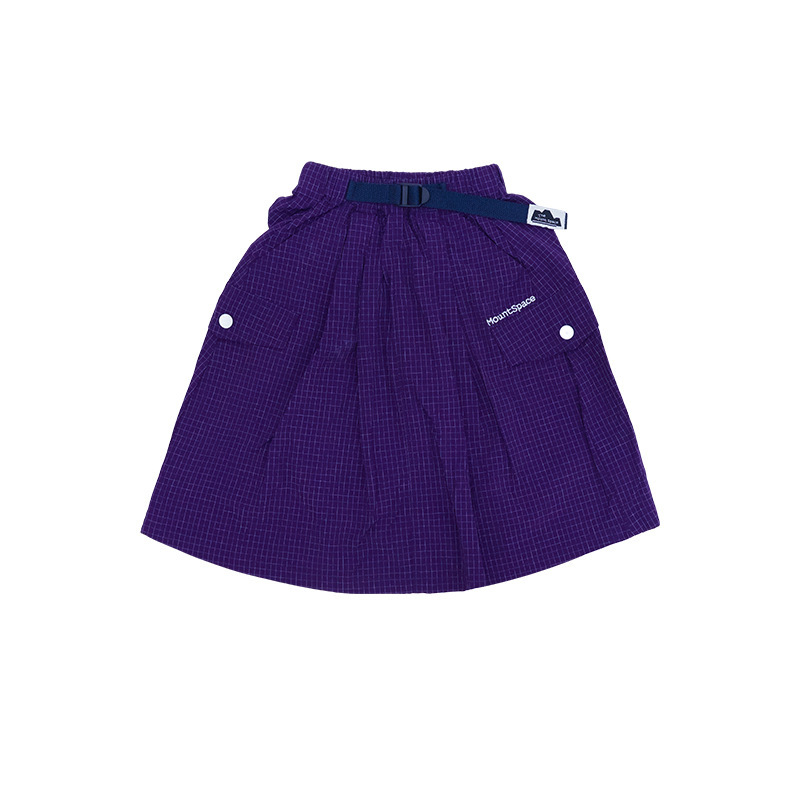 女童春季格紋口袋半身裙
