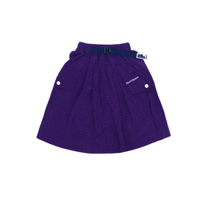 女童春季格紋口袋半身裙