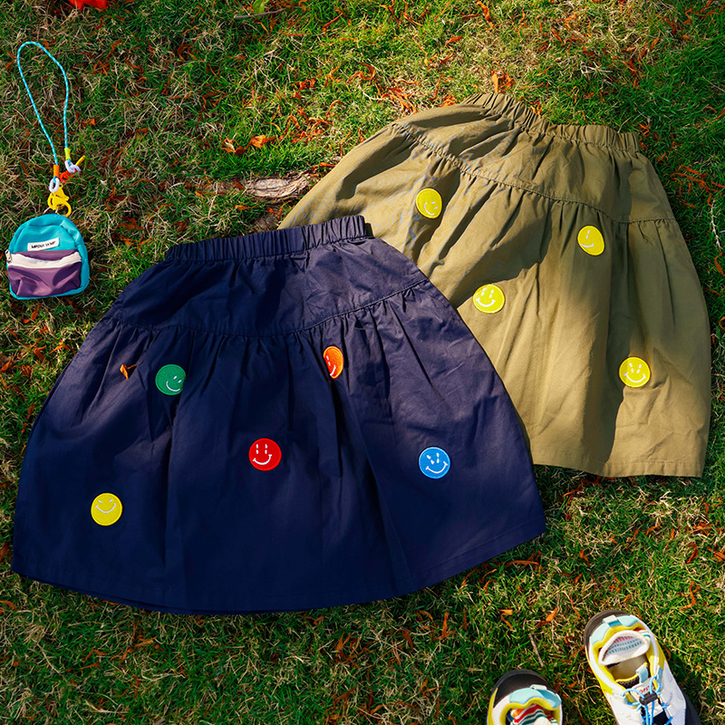 兒童純棉輕薄笑臉A字裙親子裝